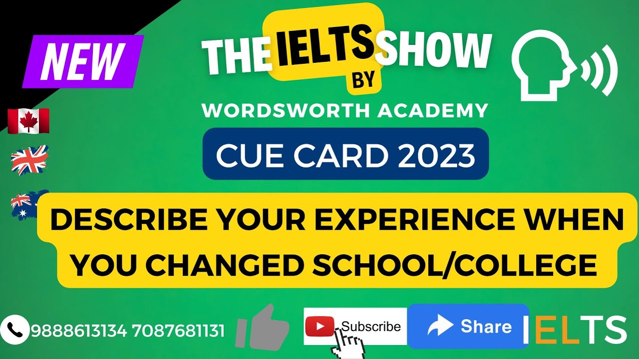 Describe your experience when you changed school/college #cuecard2023 #ieltsspeaking #ielts #cuecard