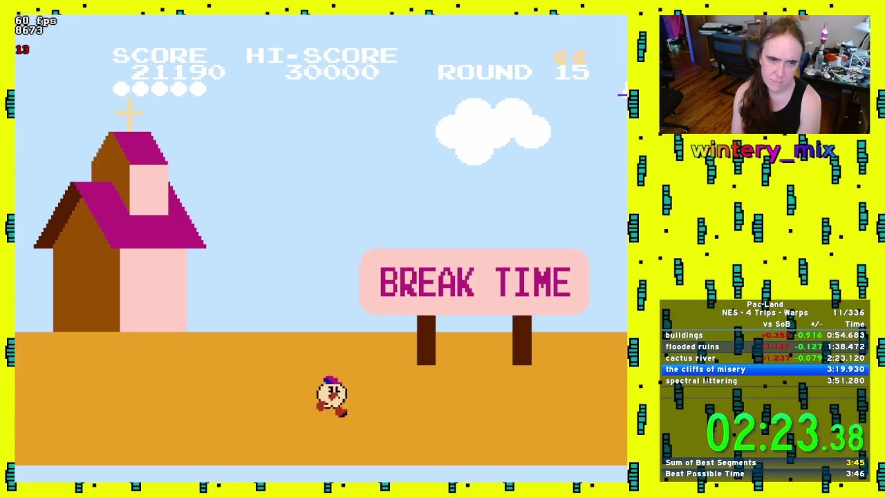 Pac-Land (NES) Speedrun - 4 Trips - 3:48