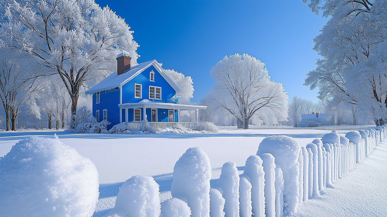 Calming Winter Snow Music ~ Healing Piano Music, Peaceful, Soothing & Stress Relief Music 💖🌧️