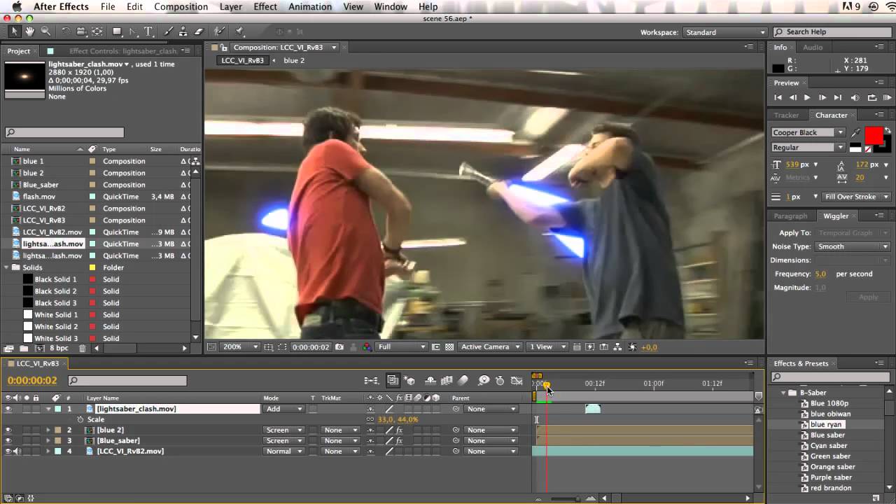 complete lightsaber tutorial: clashes, round the ends, ILM quality (Adobe after effects)