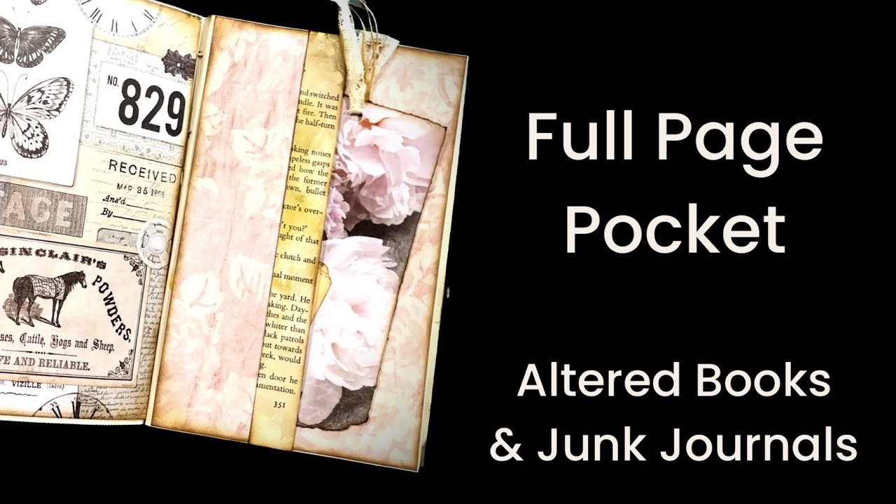 EASY FULL PAGE POCKET for Altered Books & Junk Journals