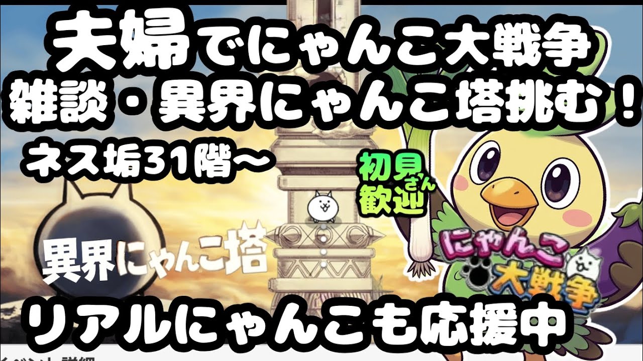 ネス垢風雲にゃんこ塔🏰【初見さん大歓迎】夫婦実況+リアルにゃんこでまったりにゃんこ大戦争・雑談🐾ライブ配信#130にゃんこ大戦争 #縦型配信 #ライブ配信 #shorts #shorts #初見