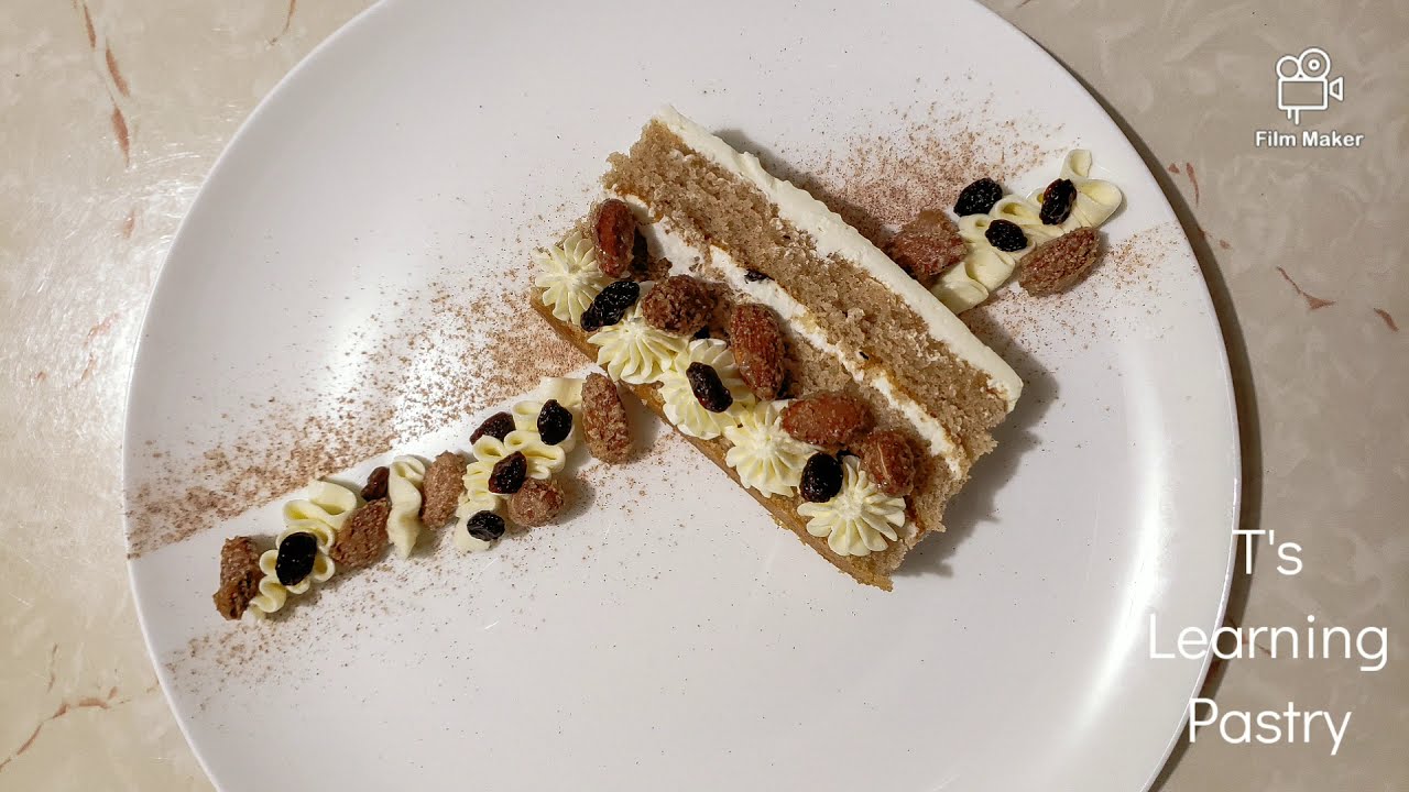 Plating a Cinnamon Raisin Cake || Plated Dessert || Plating Practice