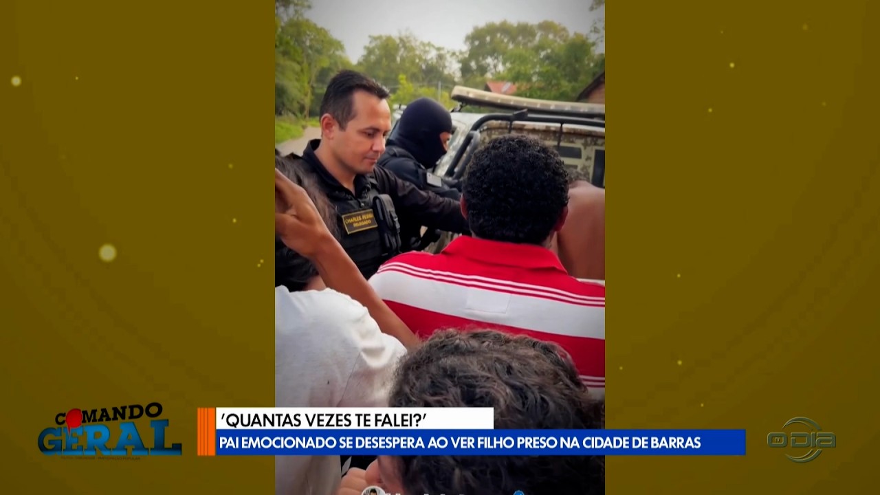'Quantas vezes te falei ?': Pai emocionado se desespera ao ver filho preso em Barras 13 02 2026
