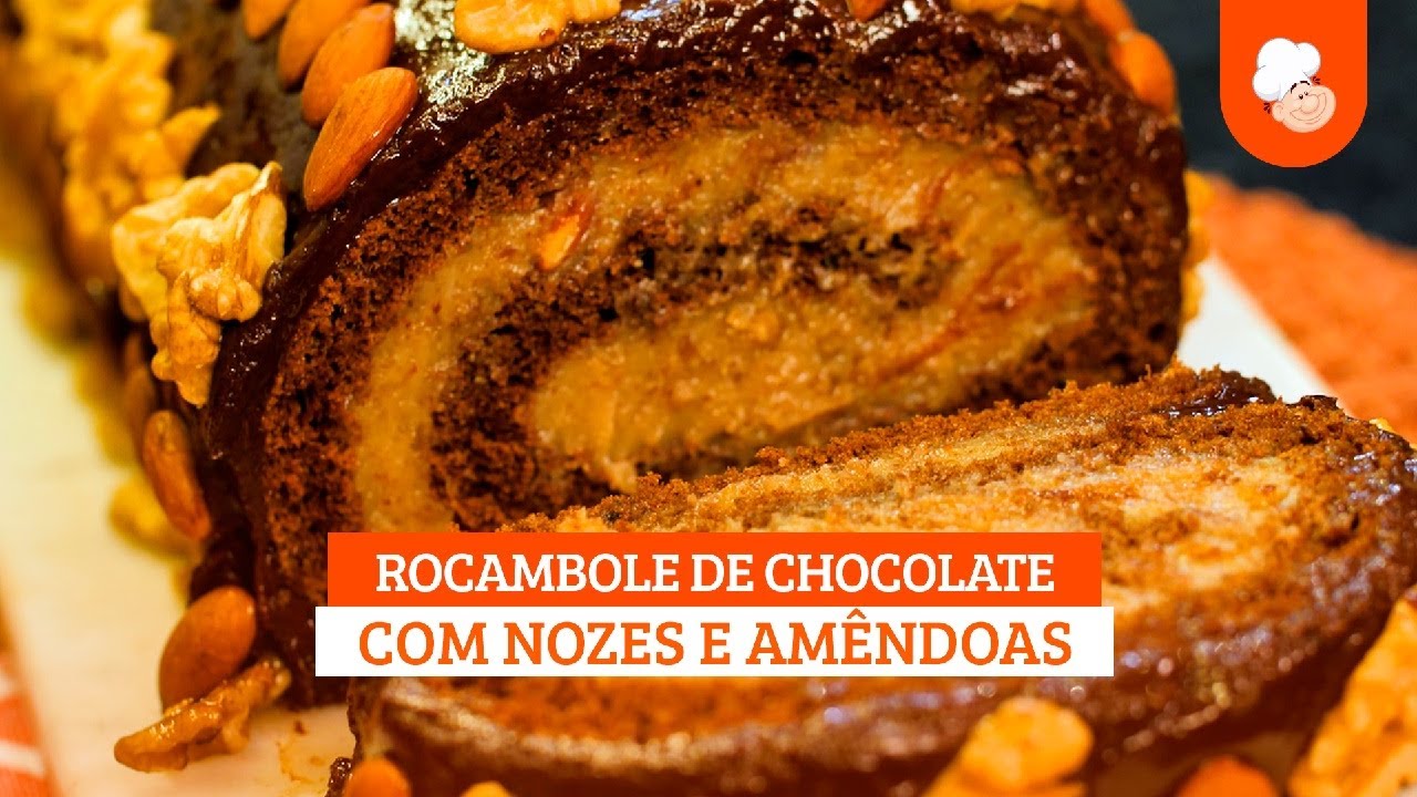 Rocambole de chocolate com nozes e am&ecirc;ndoas &mdash; Receitas TudoGostoso