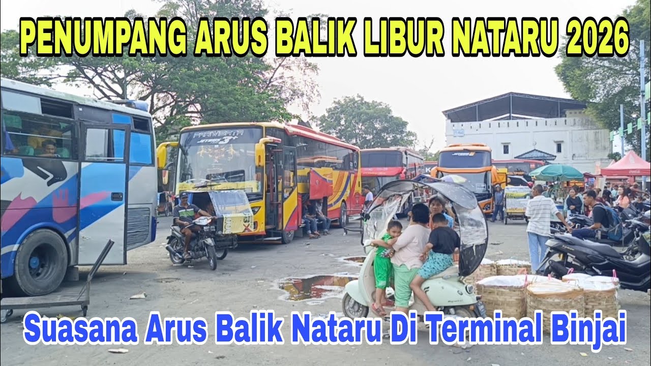 Penumpang Arus Balik Libur Nataru Kembali Ramai Di Terminal Binjai. 