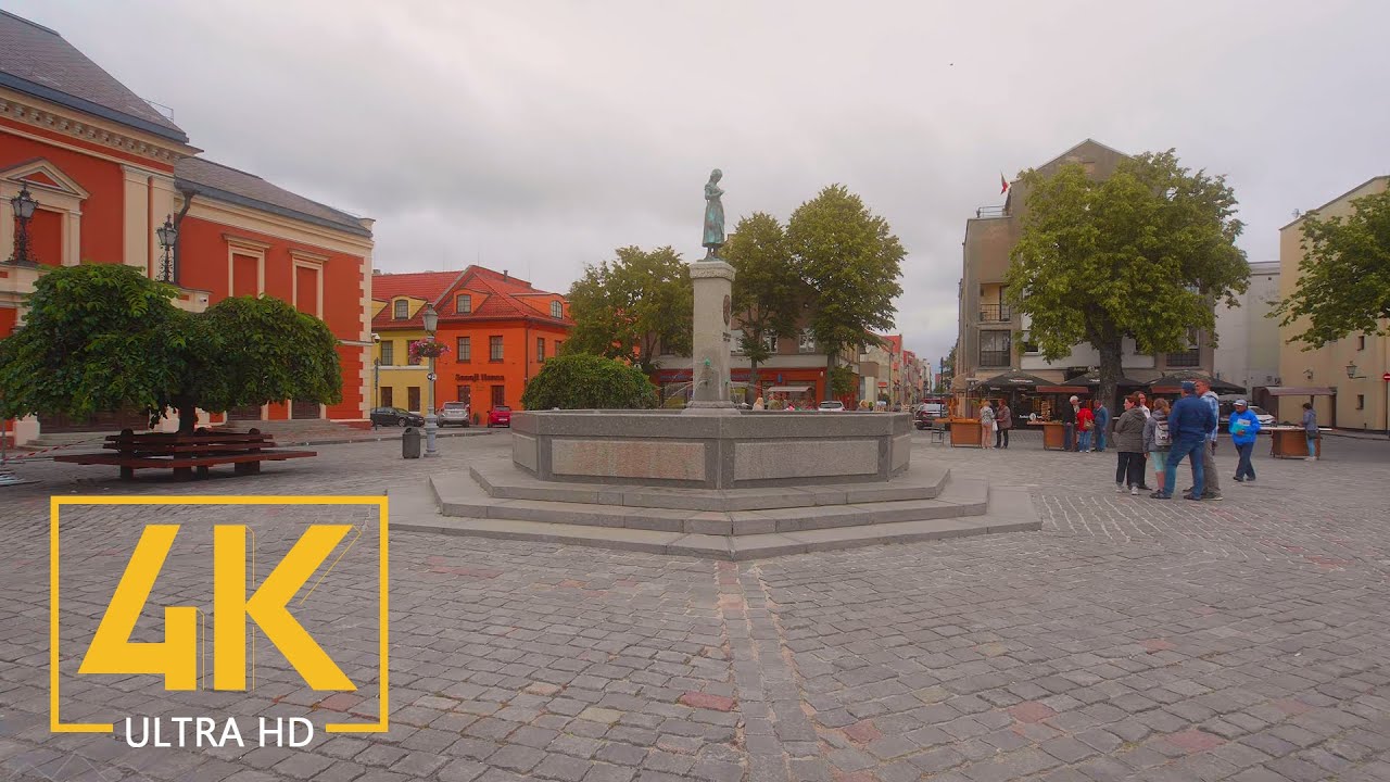Charming Old Town of Klaipėda, Lithuania Walking Tour with City Sounds (4K Ultra HD)