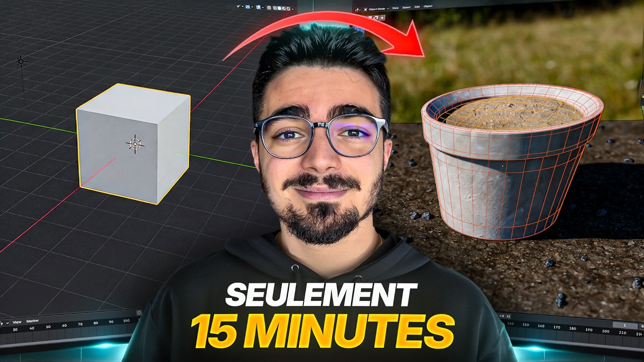 Apprendre Blender en 15 min : Pot de fleurs (Formation Débutants)