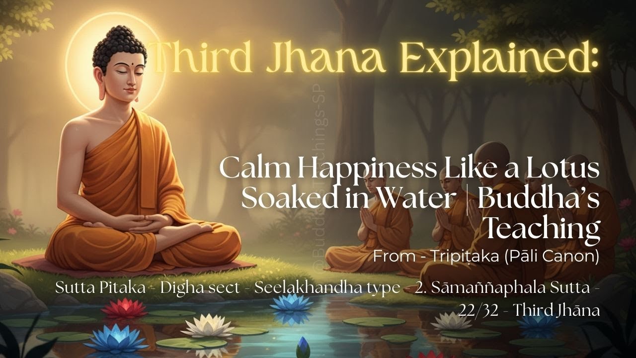 Third Jhana Explained: Calm Happiness Like a Lotus Soaked in Water | Buddha’s Teaching