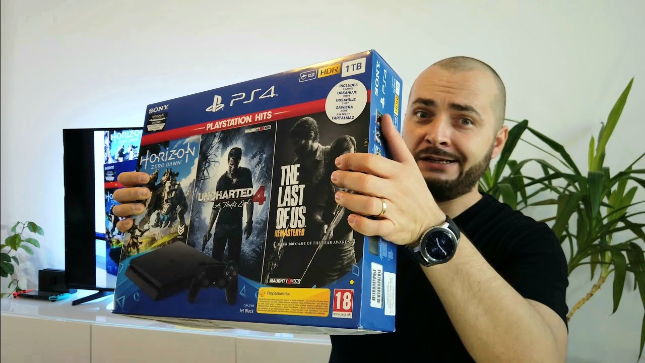 Распаковка моей первой Sony PS4 Slim 1TB — обзор + 5-минутный геймплей на 4K-телевизоре