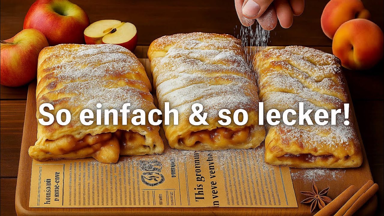 Zwei himmlische Strudel – Omas geheimes Rezept 🍏🍑 So einfach & so lecker!