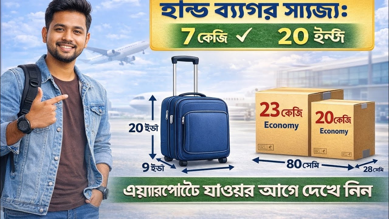 এয়ারপোর্টে হাতে কোন ব্যাগ নেওয়া যাবে? বুকিং ব্যাগ কত কেজি? সম্পূর্ণ গাইড