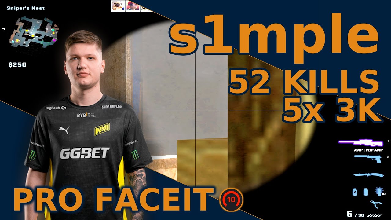 s1mple ON MIRAGE on FACEIT🔥 - 120 ADR - 52/27 - CSGO PRO POV Highlights