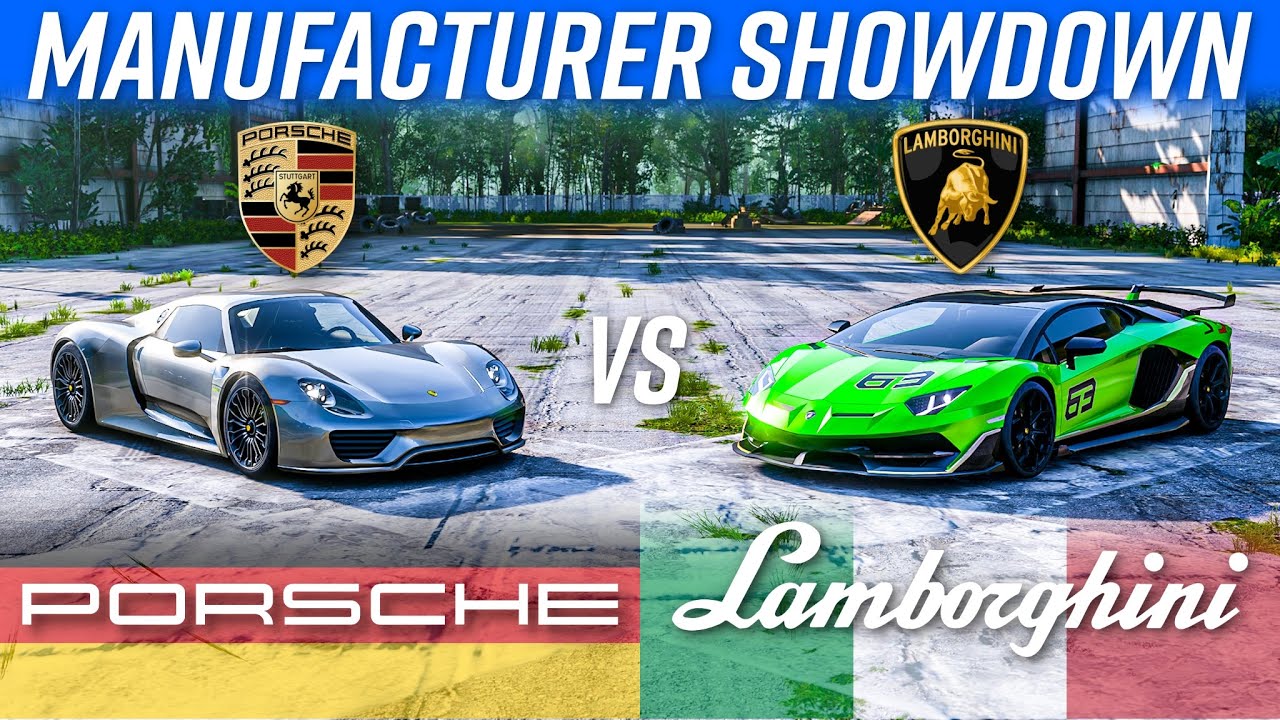 Porsche VS Lamborghini! – Manufacturer Showdown! | 918 vs Sesto Elemento, GT2 RS vs SVJ & more | FH5