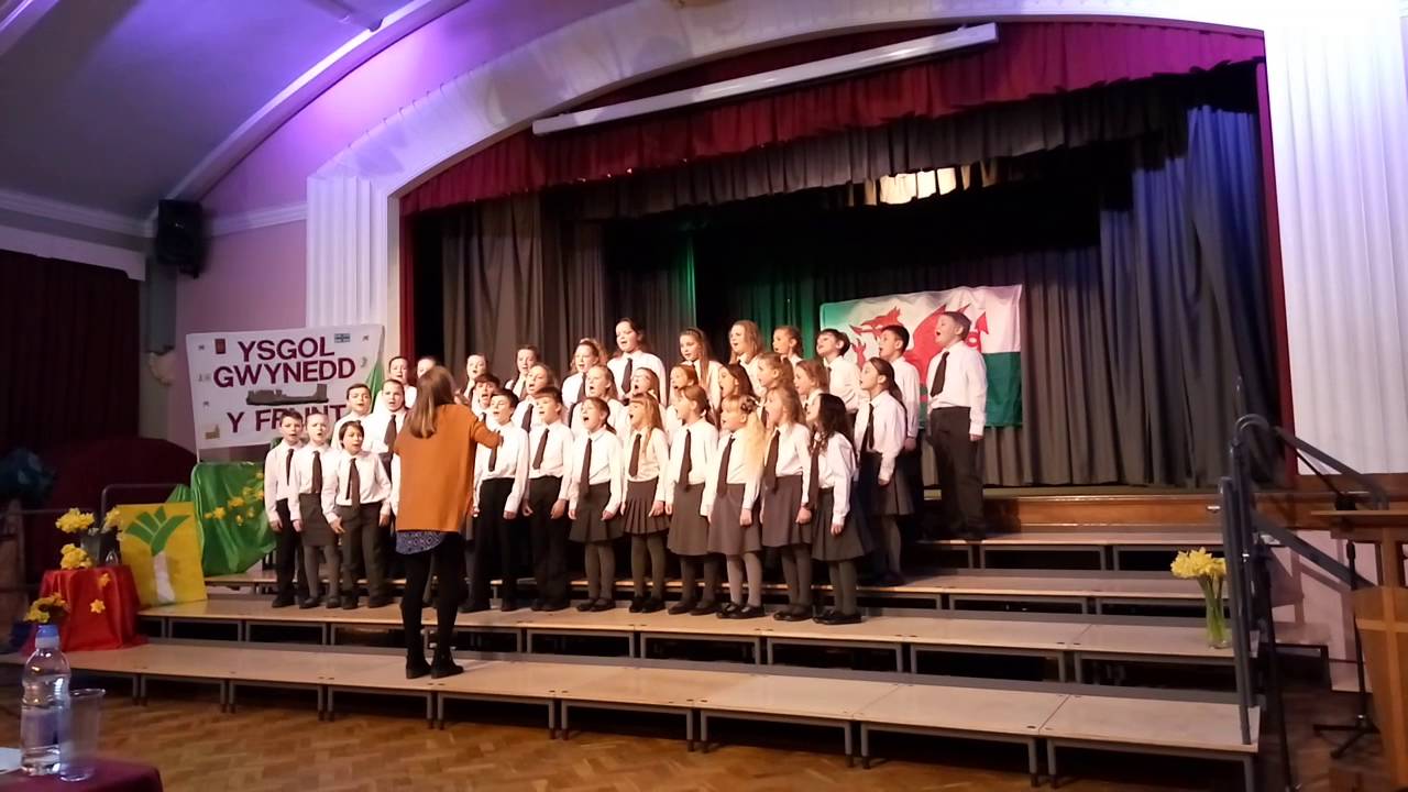 Ysgol Croes Atti choir in Eisteddfod 2016
