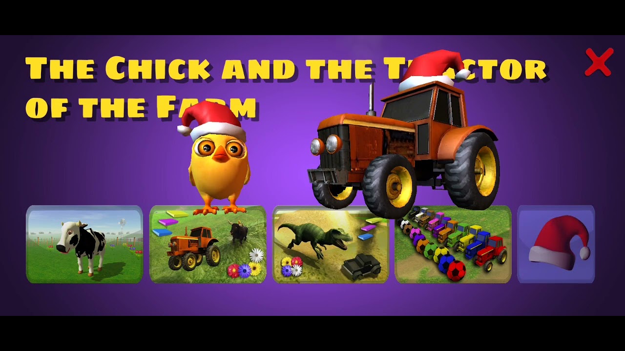jugando con el pollito y el tractor con el dinosaurio y los animales de la granja al futbol