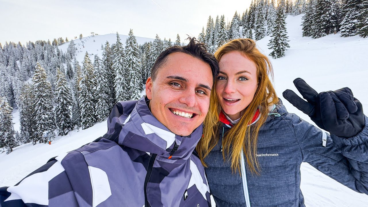 Ich bringe Sophia Ski fahren bei I Skivlog mit Traumwetter (und Traumfrau)