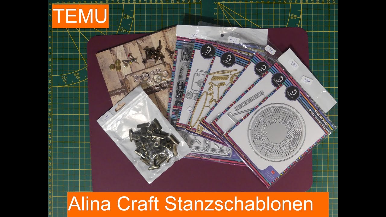 #TEMU Haul, Alina Craft Stanzschablonen, Cabochon, Brads, Design Papier