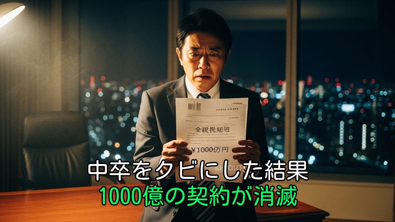 「中卒はクビだ」1000億契約が破綻。部長が震えた驚愕の理由