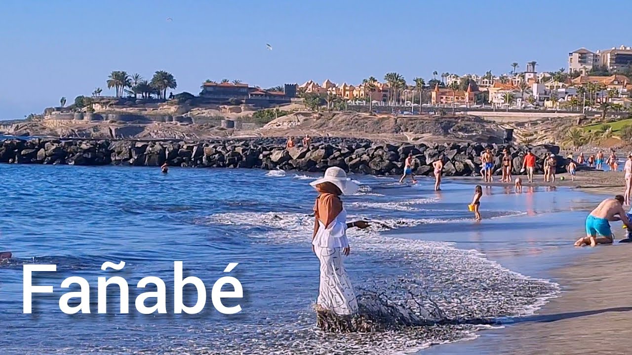 🌍 Tenerife Beach. Walking along Fa&ntilde;ab&eacute;. Spain. 4K