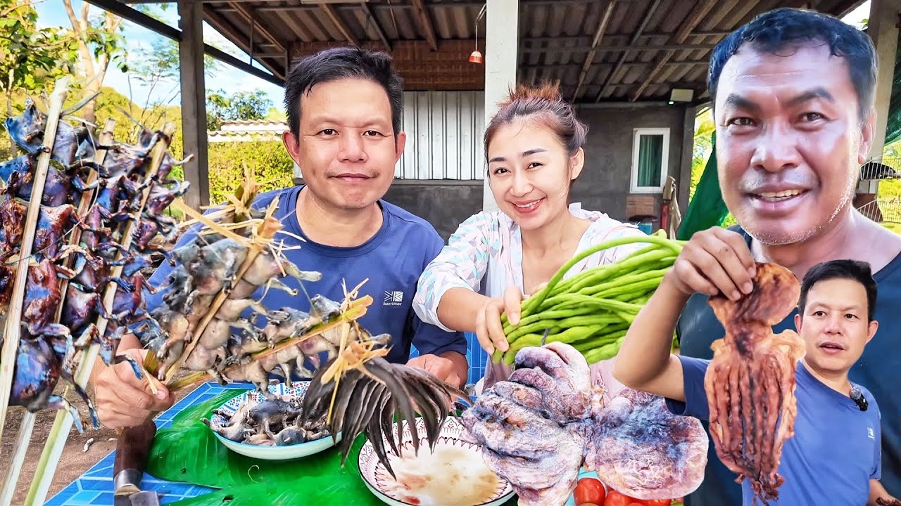 เมนูอาหารป่า￼ พามาเที่ยวสวนครัวลุงเด่น ดินเน่อข้าวเย็นกันที่สวน