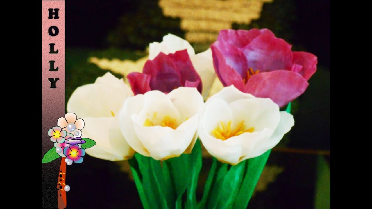 How to make paper flowers : Crocus | paper flowers tutorial | Paper flowers decoration