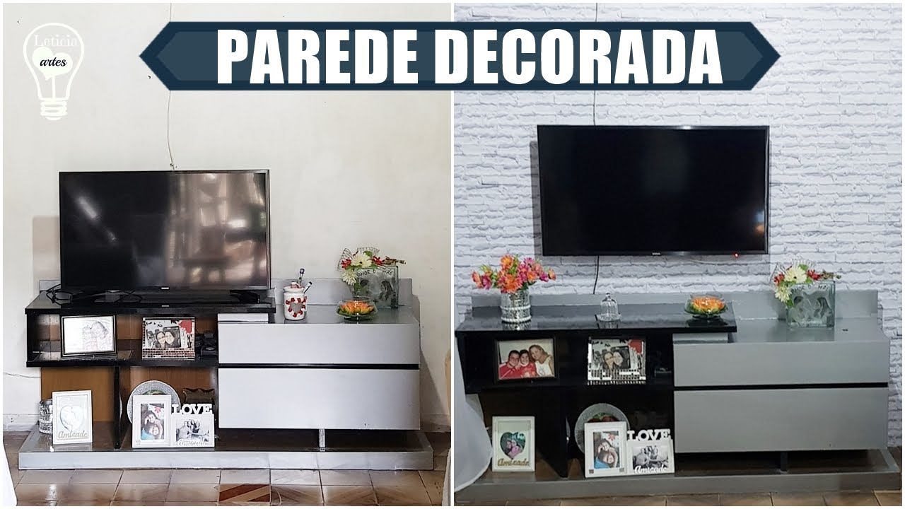RENOVEI A SALA ! USANDO PAPEL DE PAREDE