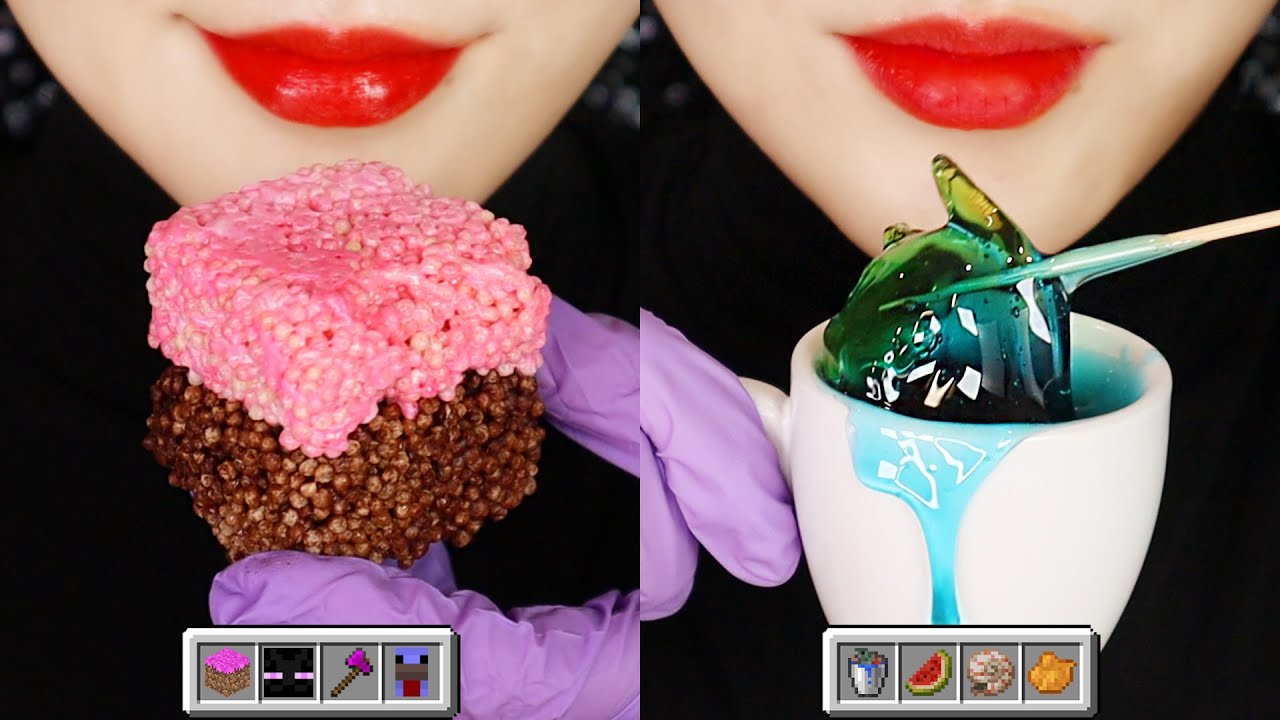 MINECRAFT FOOD ASMR CHOCOLATE ASMR HOLEY WAX CANDY HONEY JELLY ASMR EATING SOUND ASMR 💧