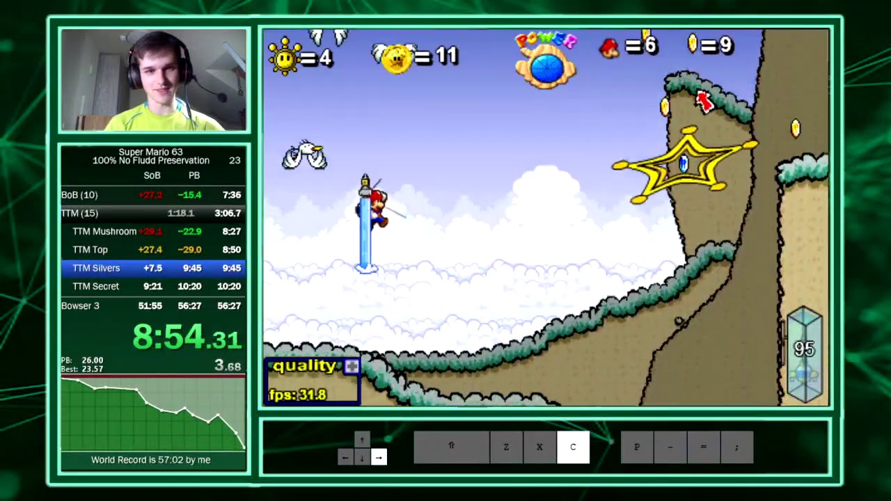 [WR] Super Mario 63 100% No Fludd Preservation Speedrun in 53:37