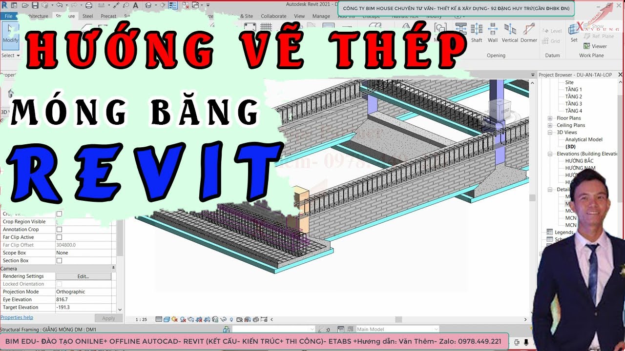 Vẽ thép móng băng trong Revit | ve thep mong bang trong Revit | BIM Edu