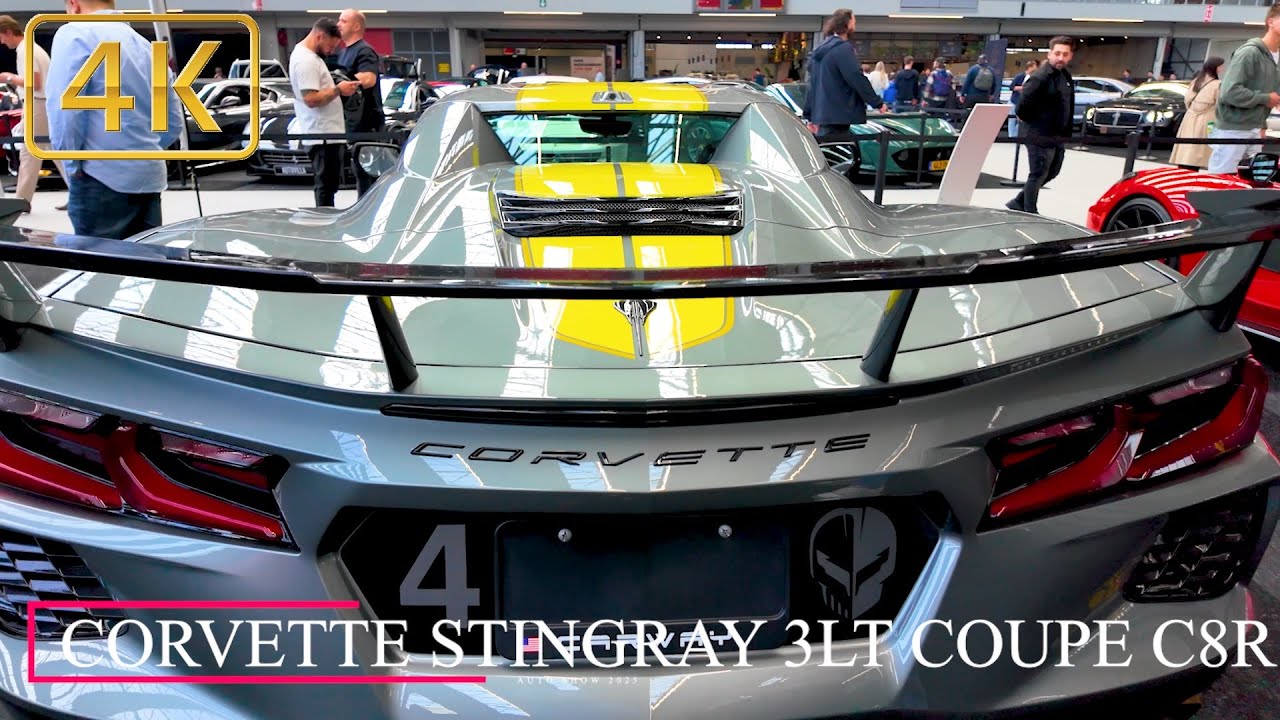 Amazing Corvette stingray 3LT coupe C8R &ndash; Walkaround & Details in 4K