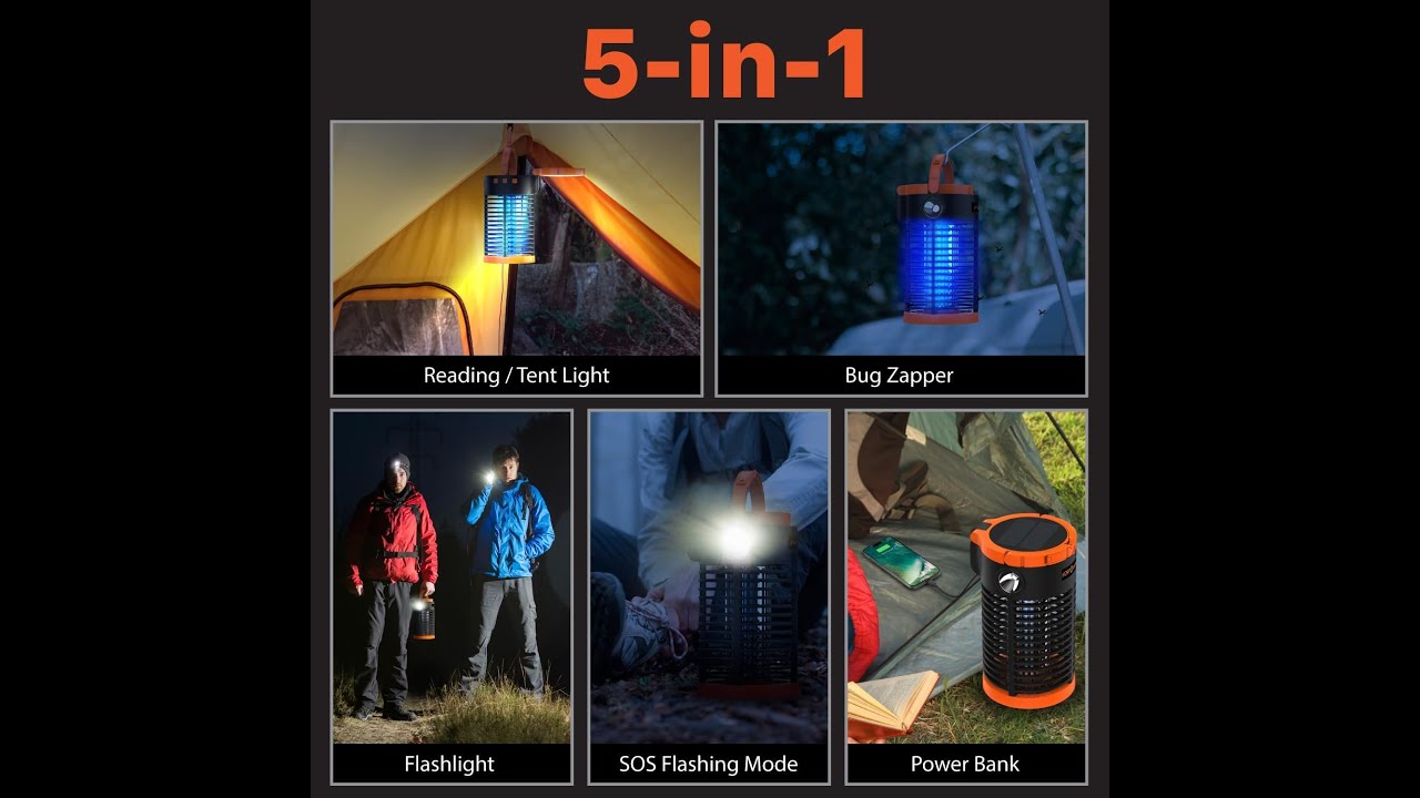 FosPower Bug Zapper Outdoor (5-in-1) 3300V Mosquito Zapper with 29600mWh Power Bank