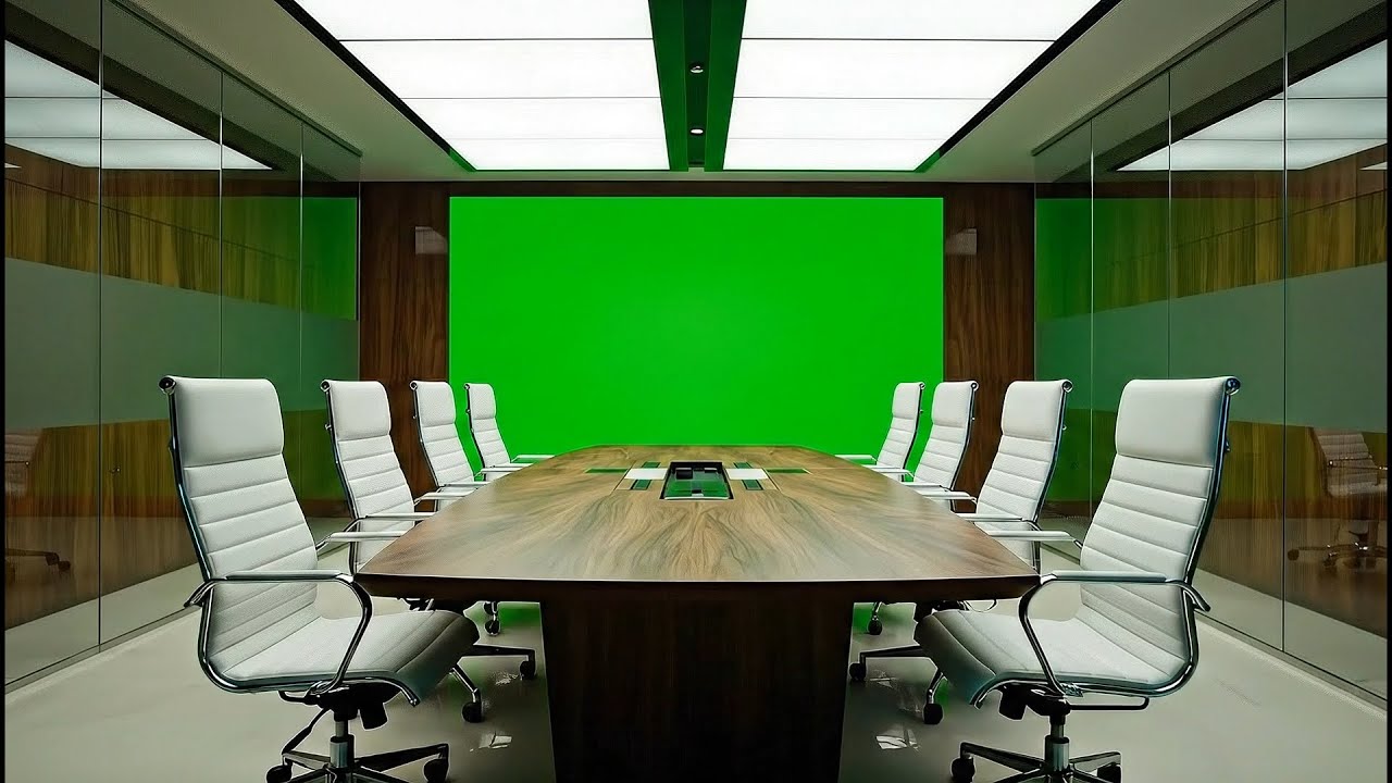 Professional Office Green Screen Background | Clean Boardroom