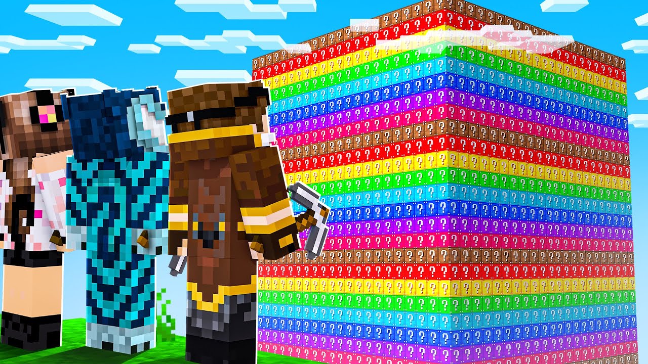 SCALO LA TORRE ALTISSIMA DI LUCKY BLOCK CONTRO I MIEI AMICI SU MINECRAFT!!