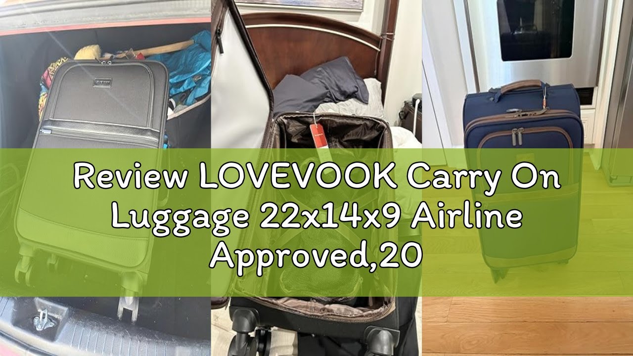 Review LOVEVOOK Carry On Luggage 22x14x9 Airline Approved,20 Inch Suitcases with Spinner Wheels,Soft