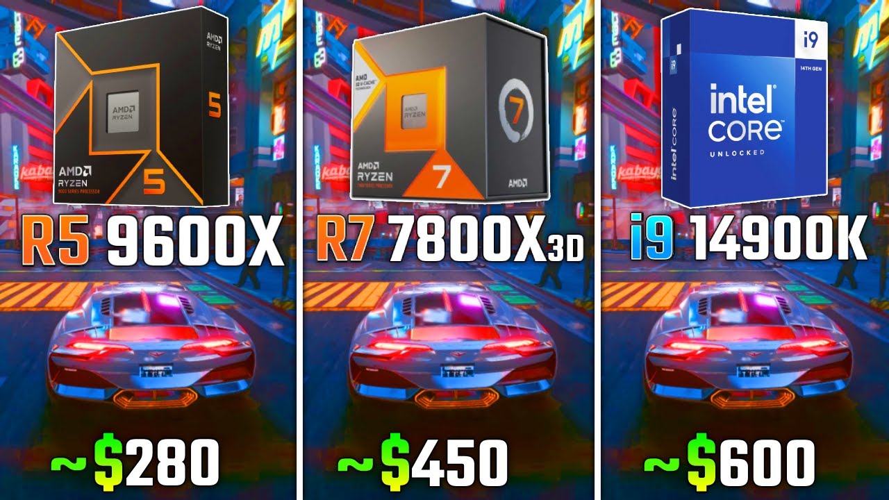 RYZEN 5 9600X vs RYZEN 7 7800X3D vs INTEL i9-14900K | Test in 6 Games