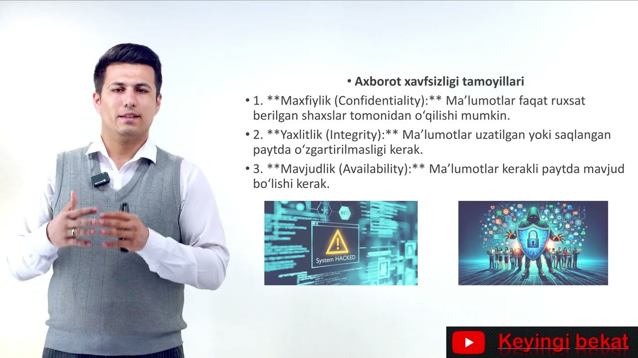 Axborot xavfsizliginin taminlashning nazariy asoslari.  |  Information security