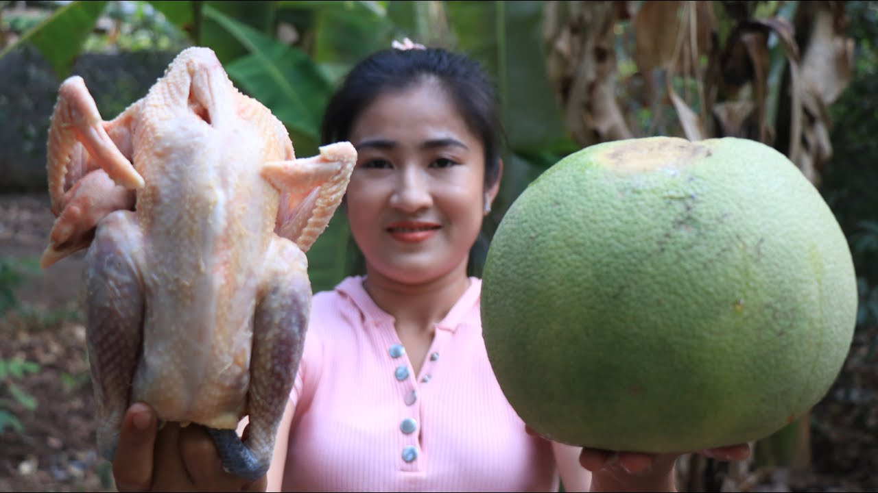 Chicken With Pomelo Recipe / Pomelo Salad recipe / Cooking With Sreypov