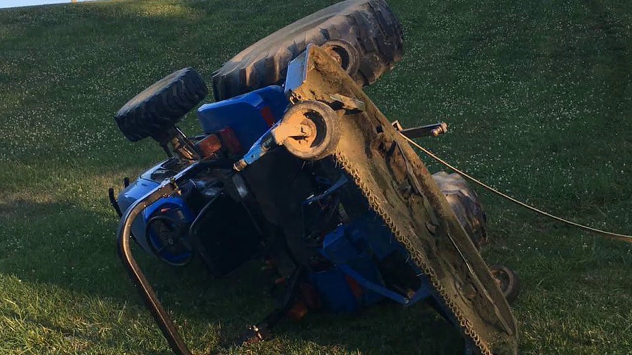 Farm Tractor Rollover!