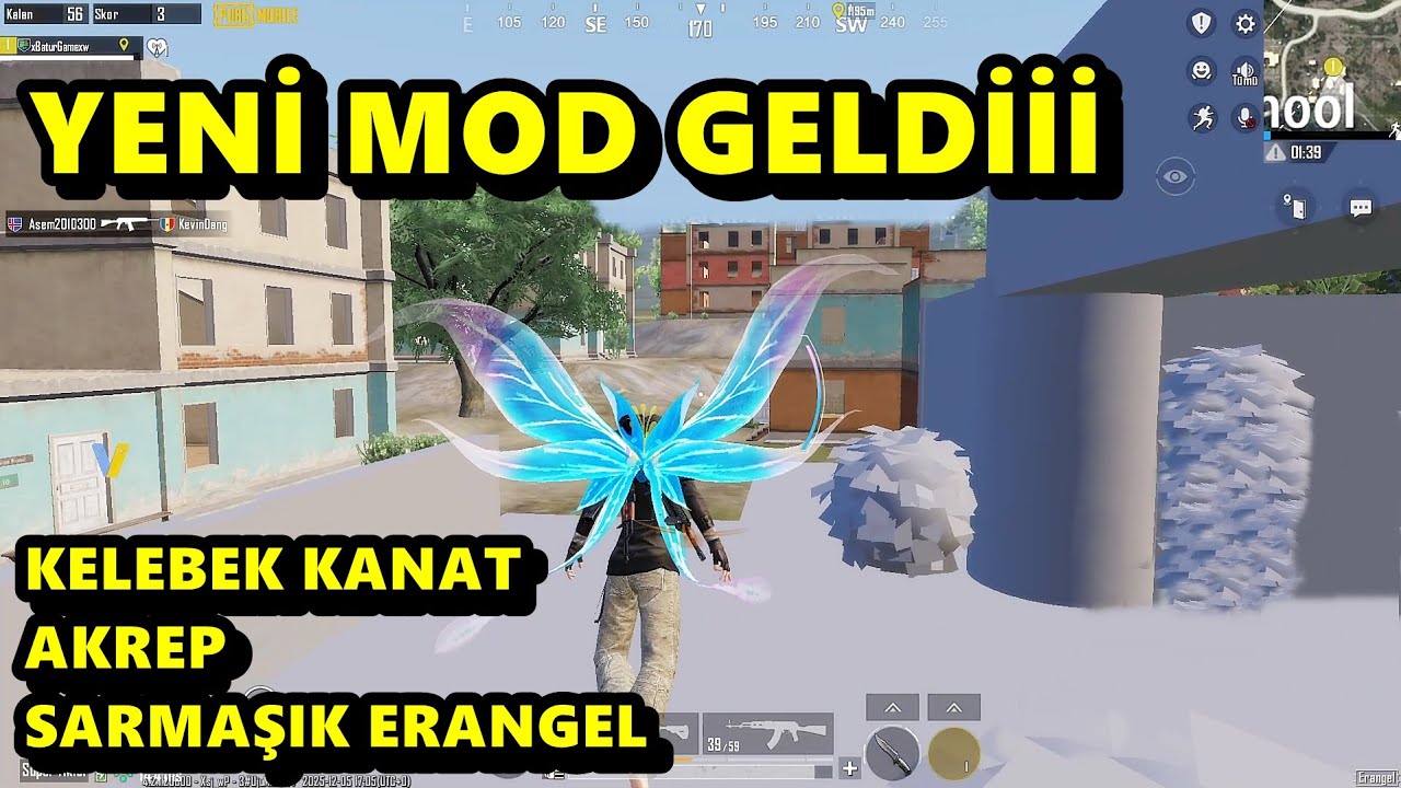 YENİ MOD GELDİİİ ! KELEBEK KANAT AKREP VE SARMAŞIK ERANGEL  BATUR GAME SOLO SQUAD PUBG MOBİLE