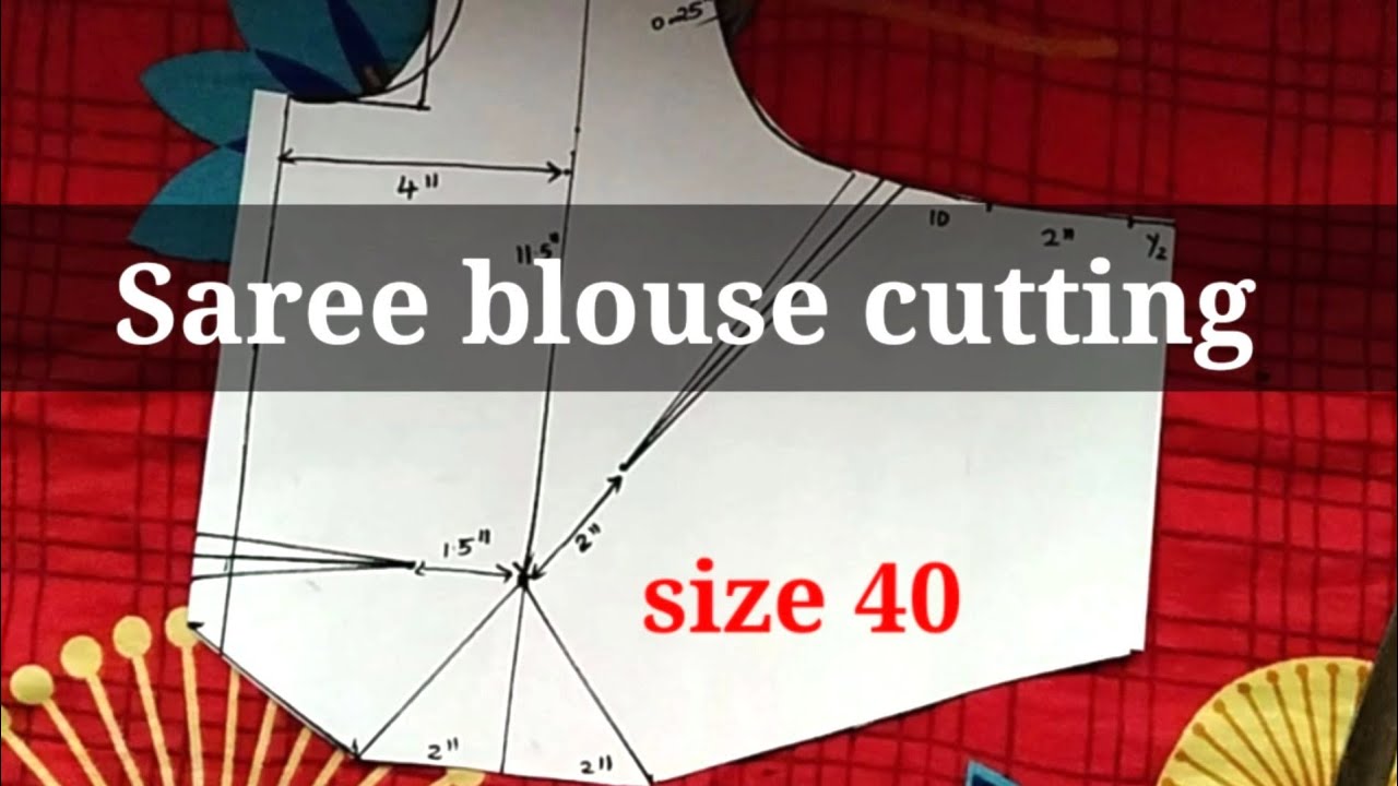 saree blouse cutting size 40/cross cut saree blouse paper cutting in malayalam for beginners