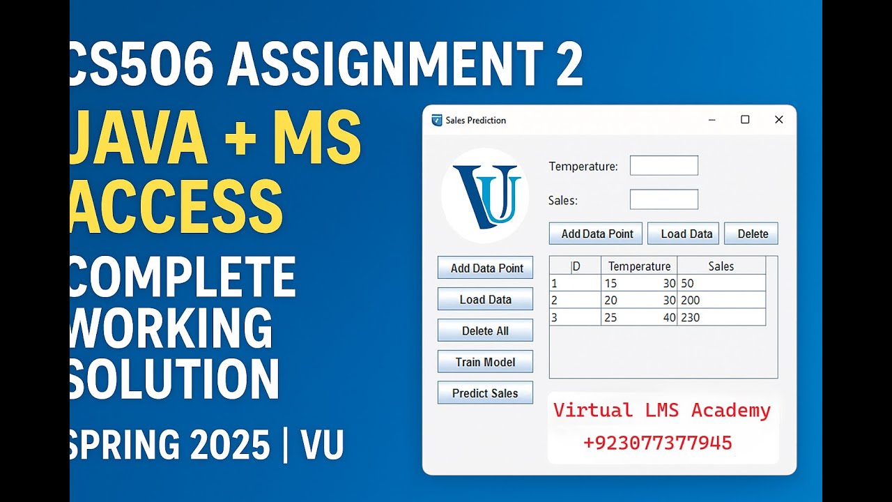 CS506 Assignment 2 Solution Spring 2025 | Java Swing + MS Access | Virtual University | Full Guide