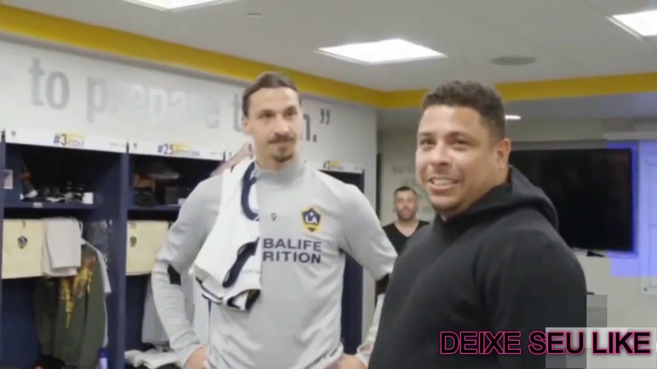 Rea&ccedil;&atilde;o de Ibrahimović ao receber a visita de Ronaldo Fen&ocirc;meno la nos Estado Unidos
