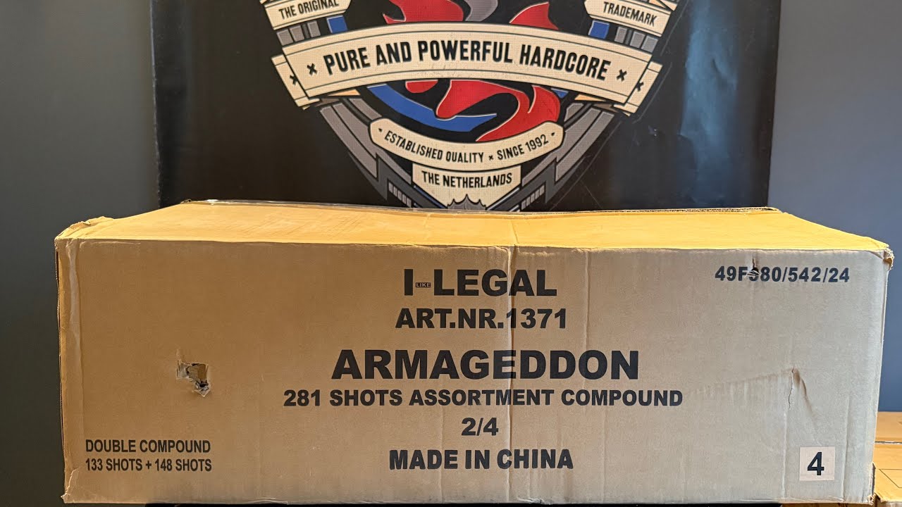 Armageddon : Magnum Vuurwerk : 281 Shots : 25/30mm : 3631 Gram : Straatfilm Batch 2024