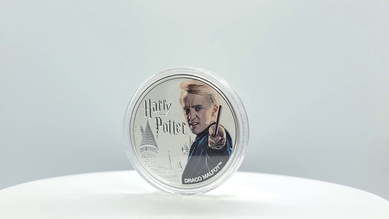 DRACO MALFOY WIZARDING WORLD 1 OZ SILVER COIN 1$ FIJI 2020