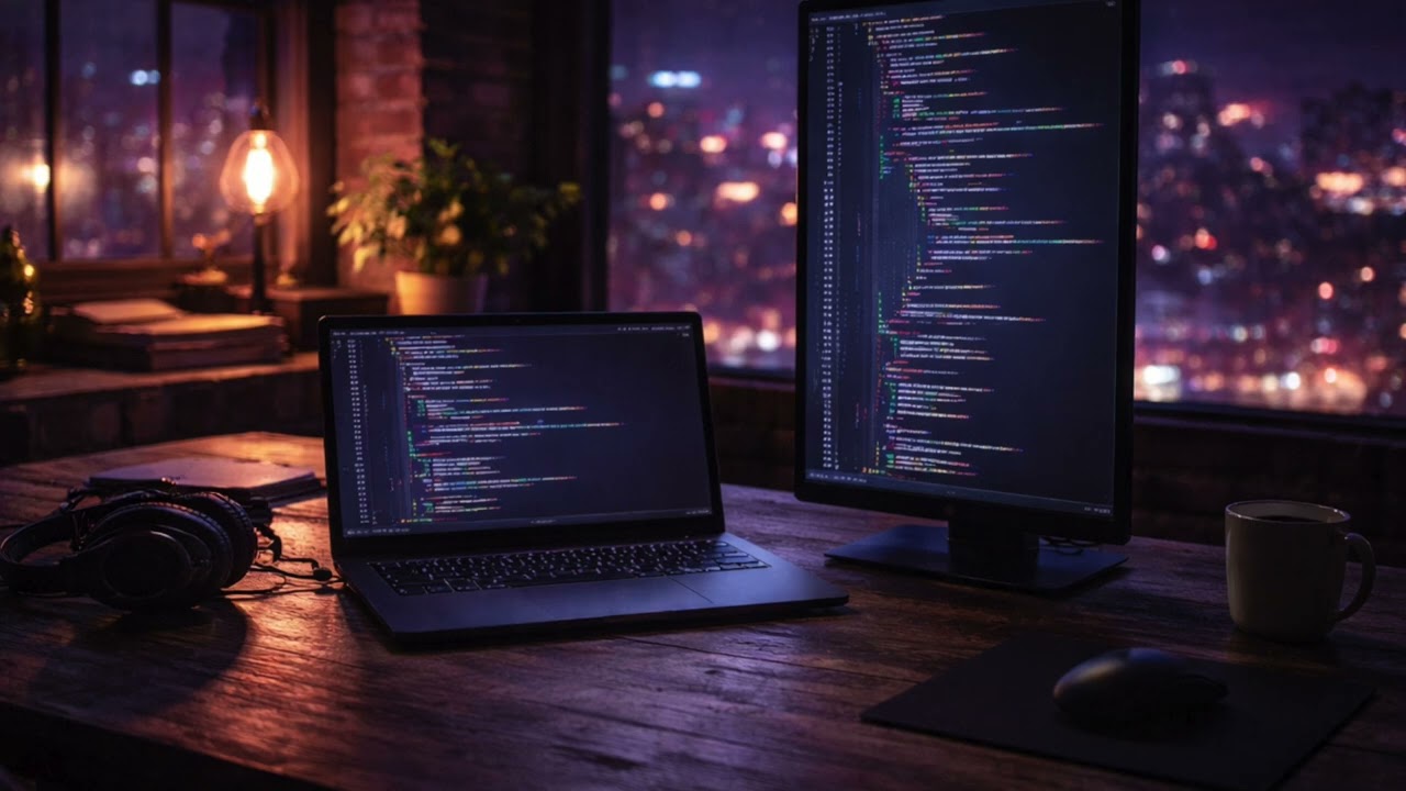 neon horizon – retro chillwave for focused coding