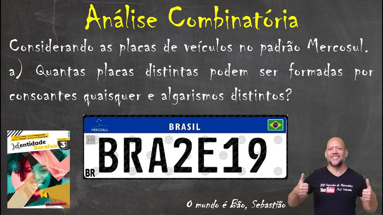 ANÁLISE COMBINATÓRIA - Exercício 9 - Quantas placas distintas podem ser formadas por consoantes