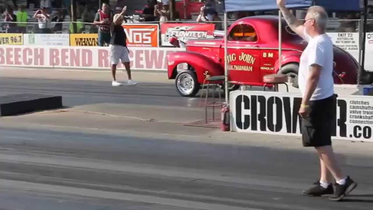 K.S.Pittman crash at the 2014 NHRA/Holley hot rod reunion