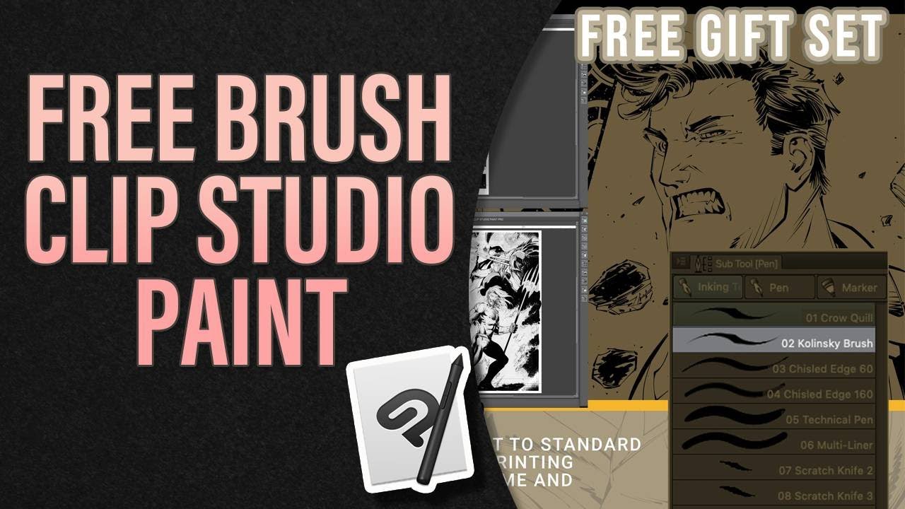 FREE Brush for Inking Comic Book art - CSP