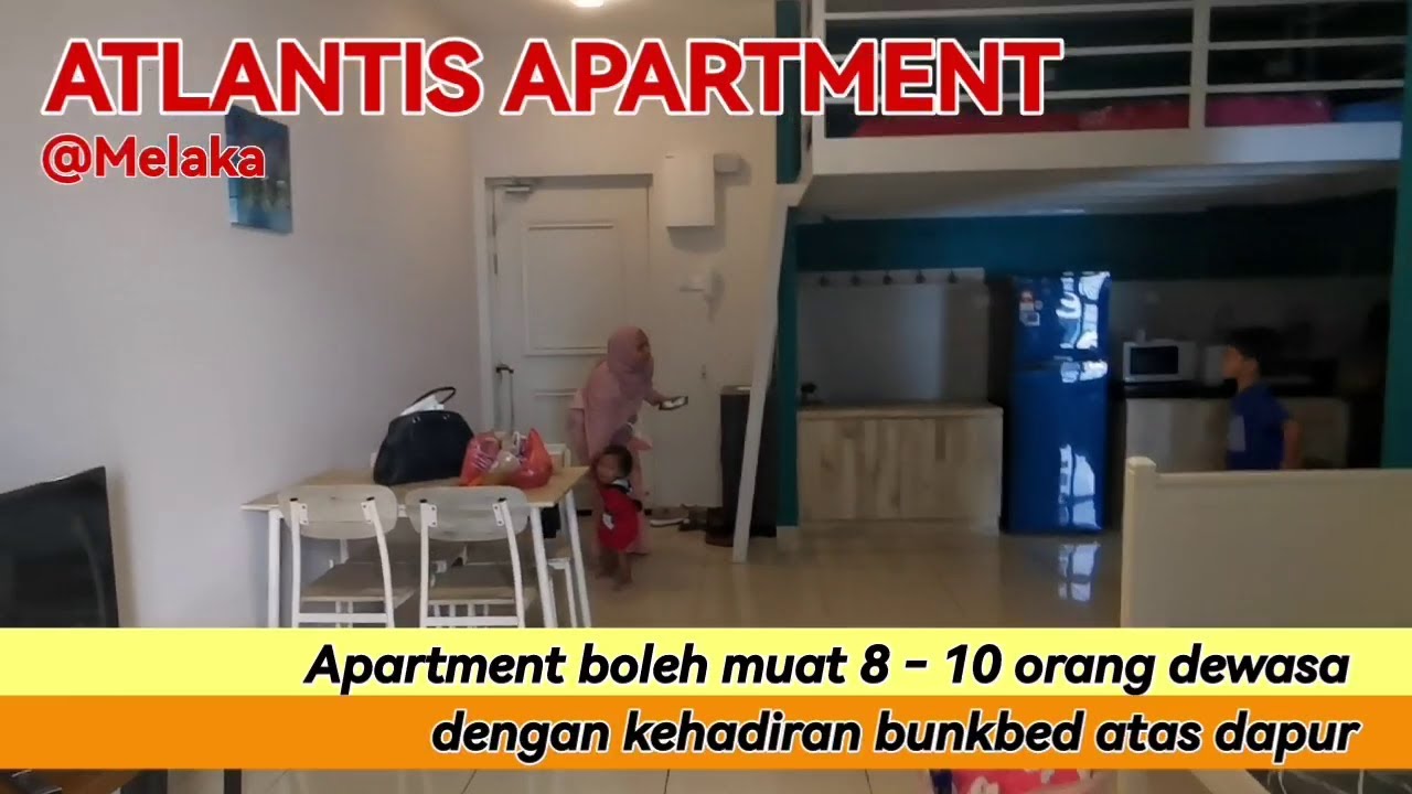 ATLANTIS RESIDENCE Melaka boleh muat 8 - 10 orang dewasa dengan kehadiran bunkbed atas dapur